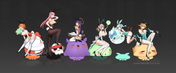 BUNNY STANDEES - Calli, Kiara, Ina, Mint, Nimi, and Doki