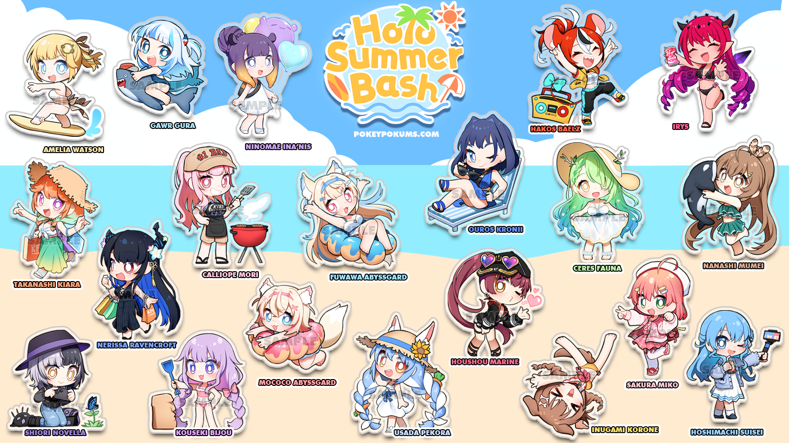 【 HOLOLIVE SUMMER BASH! 】- 4" Acrylic Stands