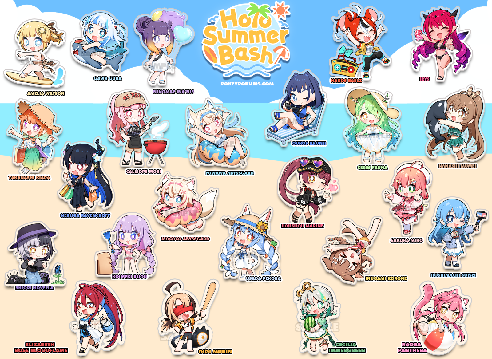 【 HOLOLIVE SUMMER BASH! 】- 4" Acrylic Stands