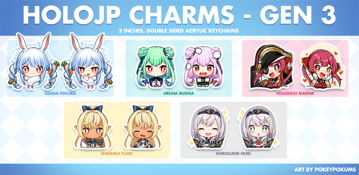 HOLOLIVE KEYCHAINS  - 2" Acrylic Charms