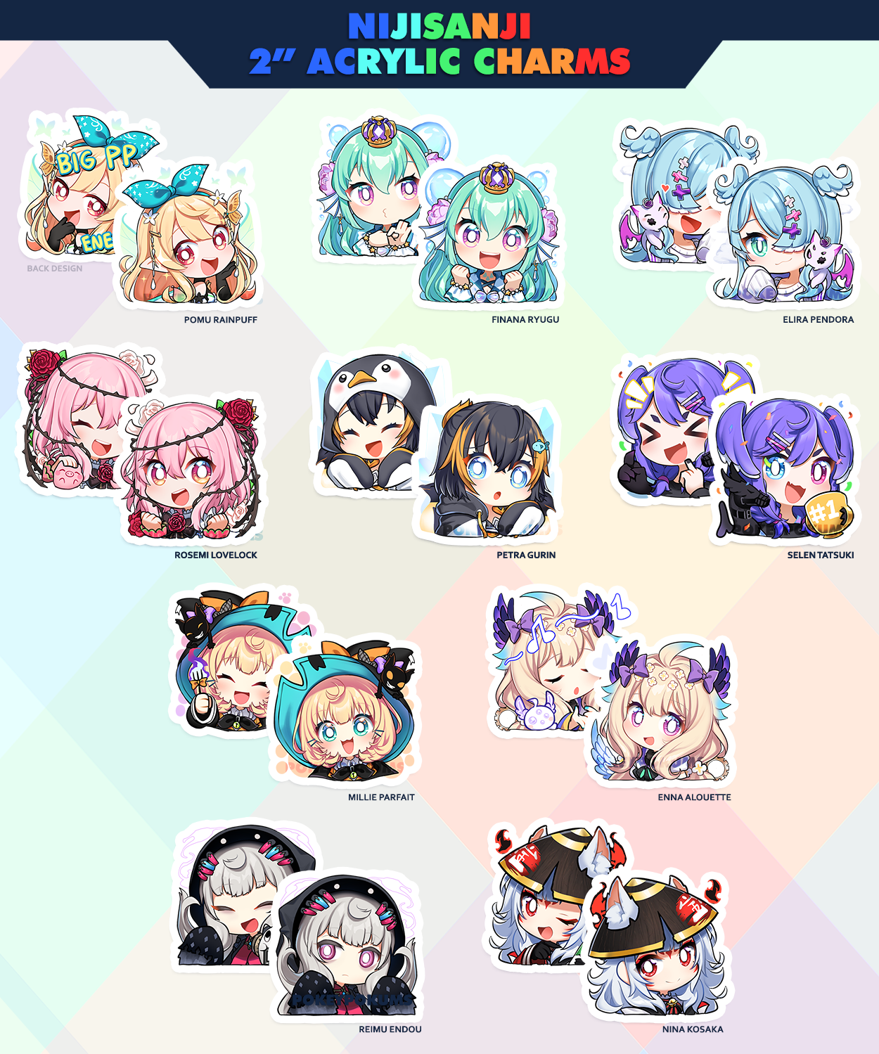 【 NIJISANJI EN KEYCHAINS 】 - 2" Acrylic Charms