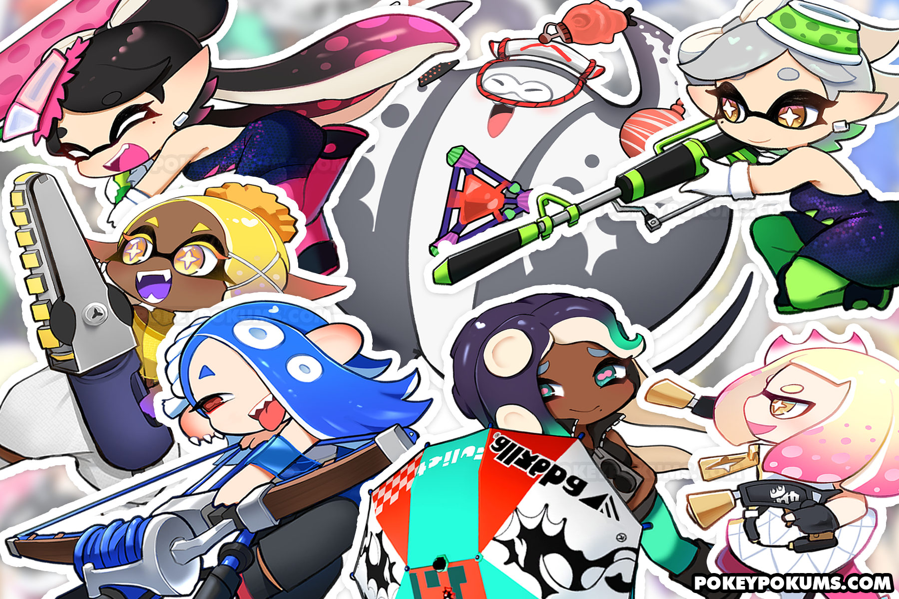 【 SPLATOON 3" VINYL STICKERS 】- Idols Attack!!